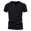 Summer Men T-shirts V-Neck New Casual Slim Fit Soild T Shirt Men's Sportswear Short Sleeve Tops Tees Cotton Fashion Clothing CX220421
