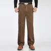 Мужские брюки Зимние мужские толстые вельветовые повседневные хлопок с двойной плиссированной высокой талией размер брюк 30-42 44 46men's