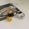 Hoop Huggie Chunky Gold Pendientes Pequeños aros gruesos Acero inoxidable Daily Basic Hollow Tube Jewelry para mujeres GirlsHoop