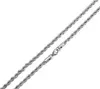 925 Colliers de chaîne de corde torsadés en argent sterling 2 mm pour femmes bijoux de hiphop mode 16 18 20 22 24 pouces