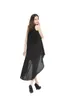 عارضة فساتين الصيف أزياء المرأة الشيفون مثير اللباس أكمام أسود أبيض فضفاض طويل الشاطئ vestidos S-XL 220423