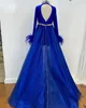 여자 긴 슬리브 대회 드레스 2022 깃털 트림 짧은 로마 오버 스커트 초반 정식 이벤트 마모 스트레치 라이크라 cry8103280
