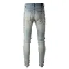 Diseñador para hombre Skinny Rip Denim Jeans para hombre Slim Black Biker Pintor Jeans Jeans Hip Hop Stretch Patch Patch Rock Fit con pantalones de agujeros