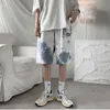 Casual Shorts Hommes Tie Dye High Street Patchwork Conçu Taille Élastique Style Coréen Plus La Taille S 3XL Tous Les Matchs Hommes Pantalons 220621