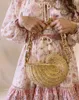 Fashion Thick Chains Rattan Conch Women Shoulder Bags Design Wicker Woven Handbags Luxury Summer Beach Straw Bag Bali 220716