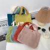 Bolsos al aire libre, bolso Retro portátil para mujer, estilo universitario, Color Morandi, pequeño bolso de mano para cosméticos, monedero de pana para el almuerzo