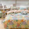 Kawaii Cherry Hearts Bedding Conjunto para algodão em casa Twin Full Queen Size Cute