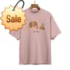 Angel T-shirts Palm Trendy Decapitated Teddy Bear Print T-shirt Loose Men's and Women's Wear Letter Short Sleeve 71s1