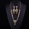 Hänge halsband marocko brud smycken örhänge halsband set guldplätering strass för kvinnor arabiska pakistan kaftan juvelrypendant pendan