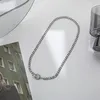 Łańcuchy srebrne stal nierdzewna okrągłe wisiorka dla mężczyzn kobiety grube łańcuch zapięcie na punkowy naszyjnik biżuteria hurtownia