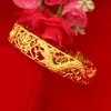 1pcs Dragon Phoenix Lady Bangle Dubai Armband für Frauen Solid 18k Gelbgold gefülltes klassisches Mode -Hochzeitsfeier Geschenk 60mm