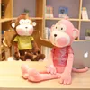 Linda camiseta Monkey Plush Toy Doll Soothe Doll Pillow Baby Birthdy Christmas Regalo