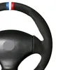 Stuurwielafdekkingen Zwart suede handgestikte autoverekking voor 206 1998-2005 SW 2003-2005 CC 2004 2005 Steering Coverssteering