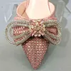 Dress Shoes 2022 Popular Peach Color Pointed Wine Glass Heel Design Ladies Dual Use Bags Wedding Party Bag 220722