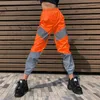 OMSJ Herfst Winter Losse Hight Taille Flash Reflecterende Patchwork Jogger Broek Dames Neon Streetwear Outfits Cargo Broeken 220325