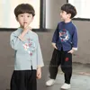Ethnische Kleidung Kinder Chinesischer traditioneller Tang-Anzug Kleinkind Junge Hanfu Tops Hosen Set Orientalisches Party Festival T-Shirt Kostüm