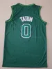マンファイナルJaylen Brown Jerseys 7 Jayson Tatum Basketball Jersey 0チームGreen White City Reated Uniform Top Quality Sponsor Vistaprint Patch