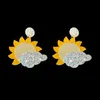 Legolone del lampadario Kuguys glitter Acrilico Sun Moon Cloud carino Buona notte Orecchini per le ragazze Accessori alla moda alla moda di gioielli alla moda