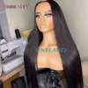 #4 Light Brown 30Inches Soft Silky Straight Thick Human Hair Wigs for Black Women Glueless 1x4 Opening U Part Wigs with 6 clips