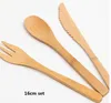 2021 Hot Japanese Style Bamboo Wooden Cutlery Set Fork Cutter Cutting Reusable Kitchen Tool 3pcs one set