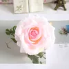 30pcslot 9cm10cm大きな人工白いバラの絹の花の頭DIYウェディングデコレーションリーススクラップブッキングクラフト偽の花220815