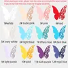 50PCS Stereo 3D Butterfly Wall Sticker Decoration Wedding Cup Card Laser Hollow Party Houseware Arrangement YS0064