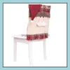 Chair Ers Sashes Home Textiles Garden Ll Christmas Cap Chairs Er Santa Claus Dinner Table Party Red Hat Ch Dhsx9