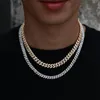 Łańcuchy małe 6MM Iced Out kubański łańcuszek Bling naszyjnik Rhinestone złoty Miami Link dla kobiet męska Hip Hop biżuteria prezenty Elle22