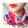 Spets Variety Scarf Necklace Chiffon Loop Neck Collar med Pearl Pendant For Women Girl Clothing Hairwear Accessories