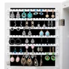 Estoque dos EUA Fashion Simple Jewels Storage Mirror Cabinet com luzes LED pode ser pendurado na porta ou na parede W40718042