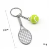 Tennis Keychain Mini Metal Sports Keychain Luggage Decoration Key Chain Craft Keyring Gift