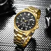 Nibosi Luxury Gold Mens Watch Fashion Quartz Zegarek Sportowy Chronograf Wojskowy Wodoodporny Zegar Data Zegarek dla mężczyzn 220407