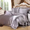 4pcs Luxus Seidenbettwäsche Set Satin Queen King Size Bett Set Bettdeckel Quilt Bettdeckelbedeckung mit Kissenbezügen und Bettlaken 1814 V2