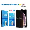 Verre trempé de confidentialité pour iPhone 13 12 11 Pro Max mini X Xr Xs Max 8 7 6 6S Plus protecteur d'écran pour Samsung S7 J7