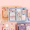 Notepads Cute Cartoon Travelers Notebook Journal Stationery Set Kawaii Grid Diary Agenda Planner Memo Notepad SuppliesNotepads