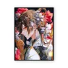 Genshin Impact Game Toile Peinture Japonaise Fille Sexy Anima Affiche Fleurs Anime Fille Rosaria Chambre D'enfants Décoration Murale Peintures Murales Décor À La Maison Esthétique w02
