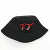 Berets 2022 Punk Wind Glasses Embroidery Cotton Bucket Hat Fisherman Outdoor Travel Sun Cap Hats For Men And Women 205