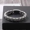 Vintage Casting Link Chain Bracelet Bagnle Stainless Steel Jewelry For Mens Boys Hip-Hop Punk Gifts 13mm 8.66 Inch