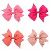 Barnflickor Hårbågar Märke Fashion Boutique Alligator Clip Grosgrain Ribbon Candy Color Girls Headband