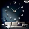 Silver pekare försäljning vägg klocka klockor reloj de pared klocka 3d diy akryl spegel klistermärken kvarts modern heminredning 220426