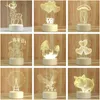 Настольные лампы творческий 3D ночная лампа Акриловой работник ночной свет мальчики и девочки праздничный подарок декоративный спальню спальня кровати колен