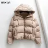 Femmes d'hiver à capuche Manteaux Womans Coton Casual Vestes Parkas chauds Femme Pardessus Manteau chaud surdimensionné Womens Casual Tops 201126