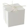 50pcs kwadratowy kraft papierowe pudełka ze słodyczami z tagiem kartonowym przyjęcie weselne Favor Prezenty z Rope Baby Shower Birthday Decor 220427