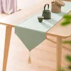 Nordic Style Table Runner Cotton Linen Japanese Simple Elegant Tassel Runners American Coffee Flag Home Decor 220615