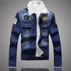 Men Jacket en Coat Trendy Warm Fleece Denim Jacket 2019 Winter jeans jas Dikke winterjas voor mannelijke klassieke solide bovenkleding CJ191205