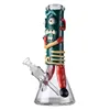 Unika hårda glas bongs eye 3d hookahs vatten rör duschhuvud perc bläckfisk olje dabb riggar bäger bong 14mm fog med diffus downstem skål