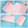 50Pcs 7cmx9cm Jewelry pink Velvet Bags With Ribbon Flannel Pouches Wedding Candy Gift Packing Christmas Decoration Can Custom Logo