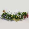 装飾的な花の花輪2個の偽の花の人工的な蘭の花束の屋外装飾プラスチックユーカリの白いシミュレーション