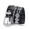 Belts Fashion Western Cowgirl Cowboy Bling Pin Buckle Inlaid Trendy Rivet Belt Ladies Wild Waist Chain Rhinestone Diamond Metal BeltBelts Fo