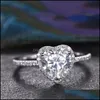 Anéis de casamento Jóias Victoria Wieck Luxo clássico 925 Sterling Sier Pear Cut White Topaz Cz Diamond Promise Eternity Heart Ring Women 41